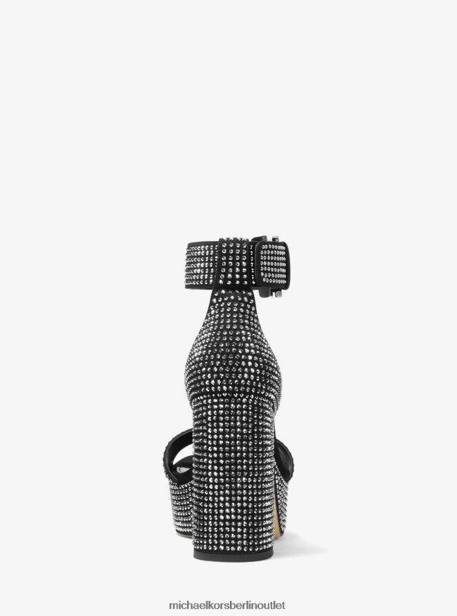 Schuhe de Michael Kors Frauen Tara-Plateausandale aus Wildlederimitat mit Kristallverzierung Schwarz 404V222025