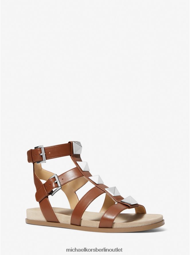 Schuhe de Michael Kors Frauen Wren-Ledersandale mit Nieten Gepäck 404V222058