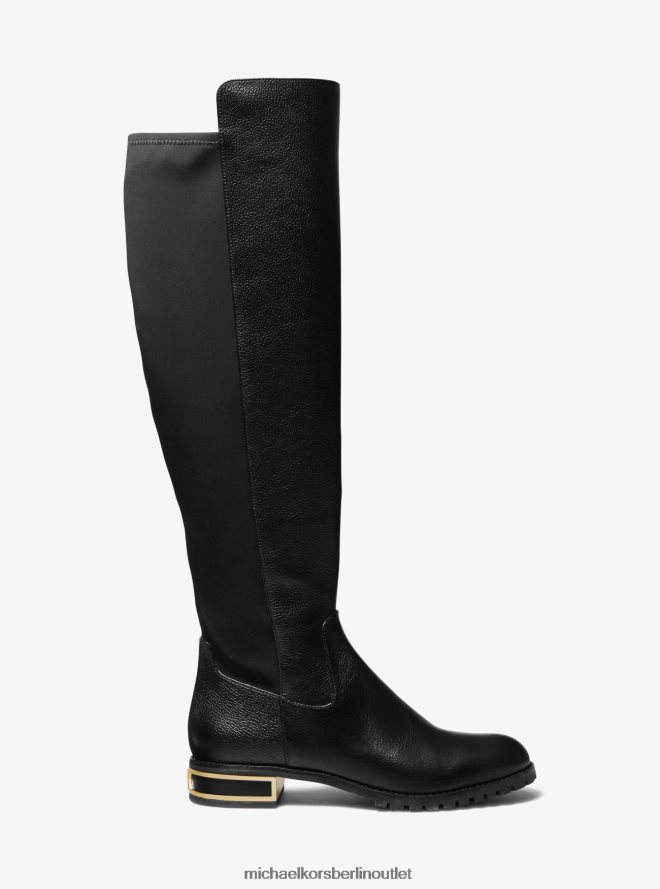 Schuhe de Michael Kors Frauen Alicia Overknee-Stiefel aus Leder Schwarz 404V222182