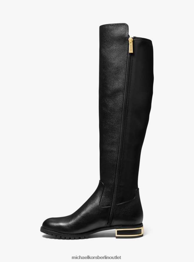 Schuhe de Michael Kors Frauen Alicia Overknee-Stiefel aus Leder Schwarz 404V222182