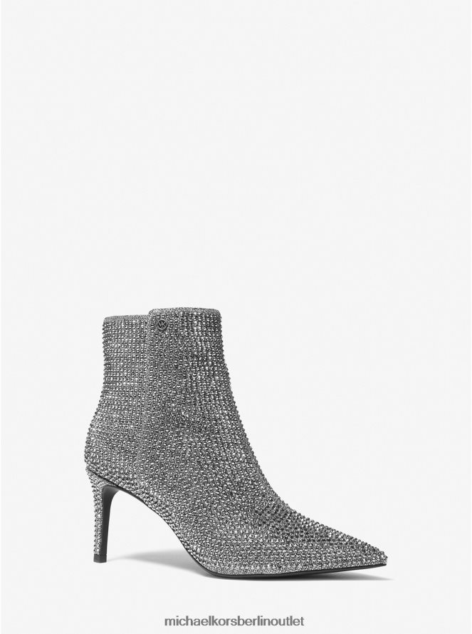 Schuhe de Michael Kors Frauen Alina Flex verzierte Stiefeletten aus glitzerndem Kettennetz Anthrazit 404V222178