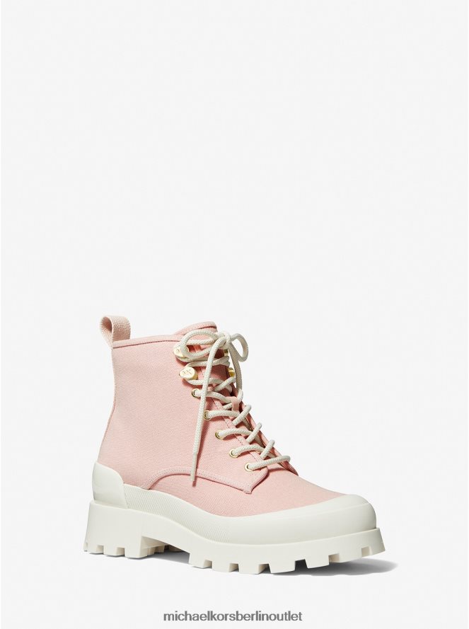 Schuhe de Michael Kors Frauen Kampfstiefel aus Payton-Baumwollcanvas rauchige Rose 404V222198