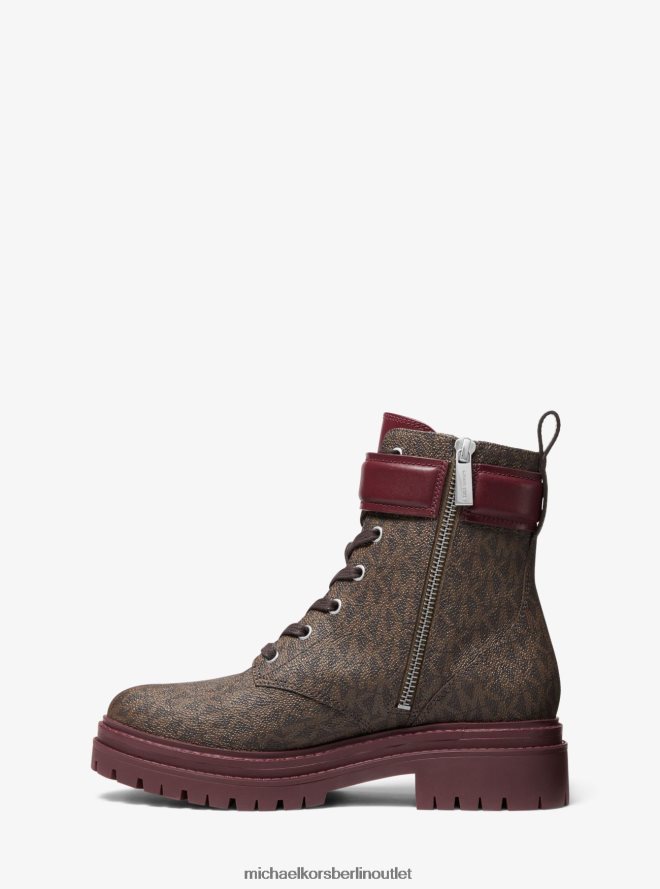 Schuhe de Michael Kors Frauen Kampfstiefel mit Parker-Logo Merlot 404V222176