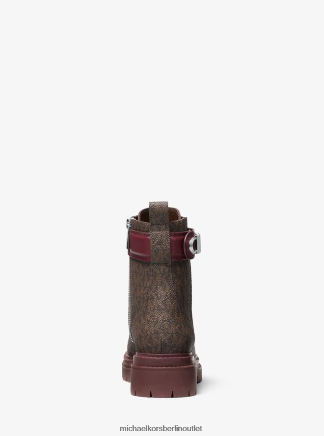 Schuhe de Michael Kors Frauen Kampfstiefel mit Parker-Logo Merlot 404V222176