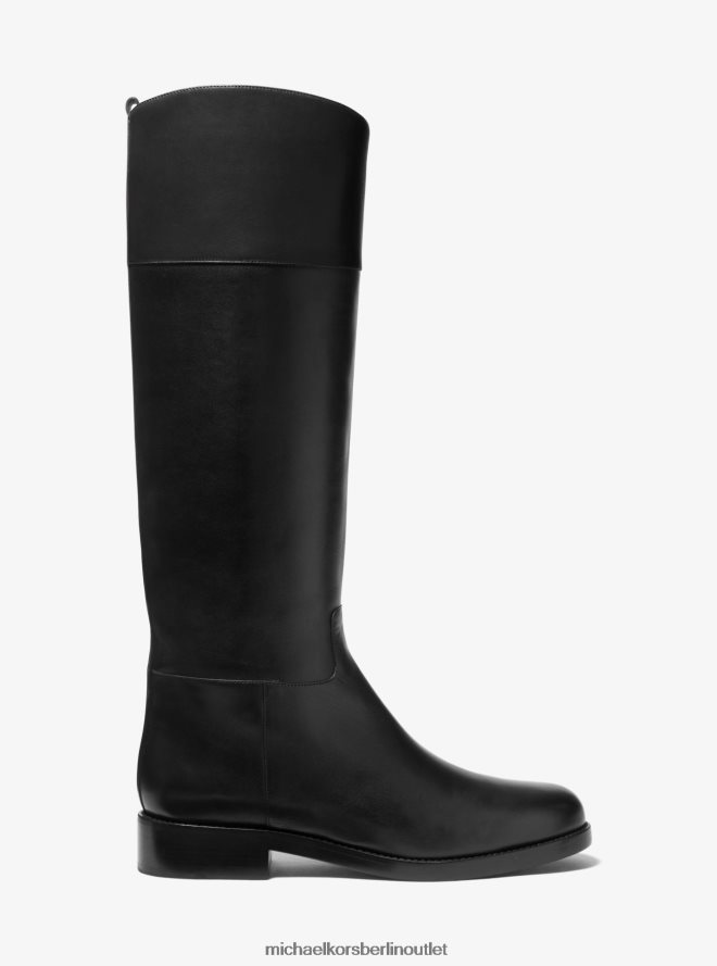 Schuhe de Michael Kors Frauen Kollektion Braden Lederreitstiefel Schwarz 404V222171