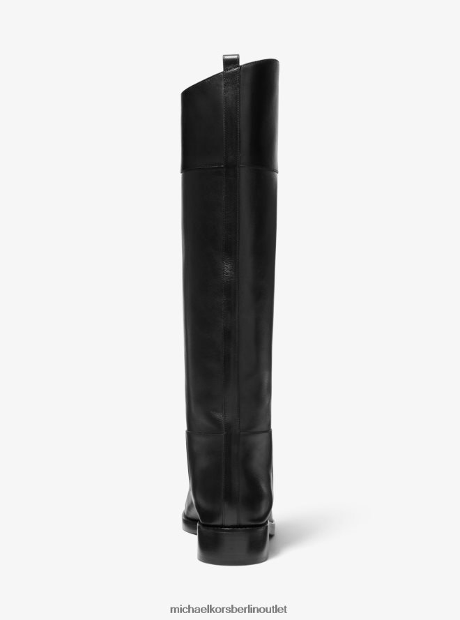Schuhe de Michael Kors Frauen Kollektion Braden Lederreitstiefel Schwarz 404V222171