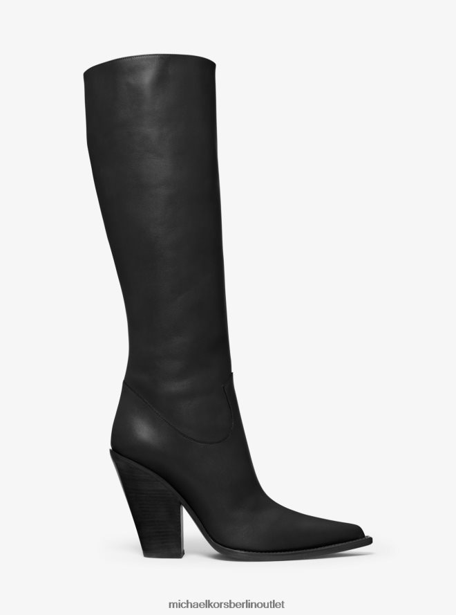 Schuhe de Michael Kors Frauen Kollektion Gwen Lederstiefel Schwarz 404V222172