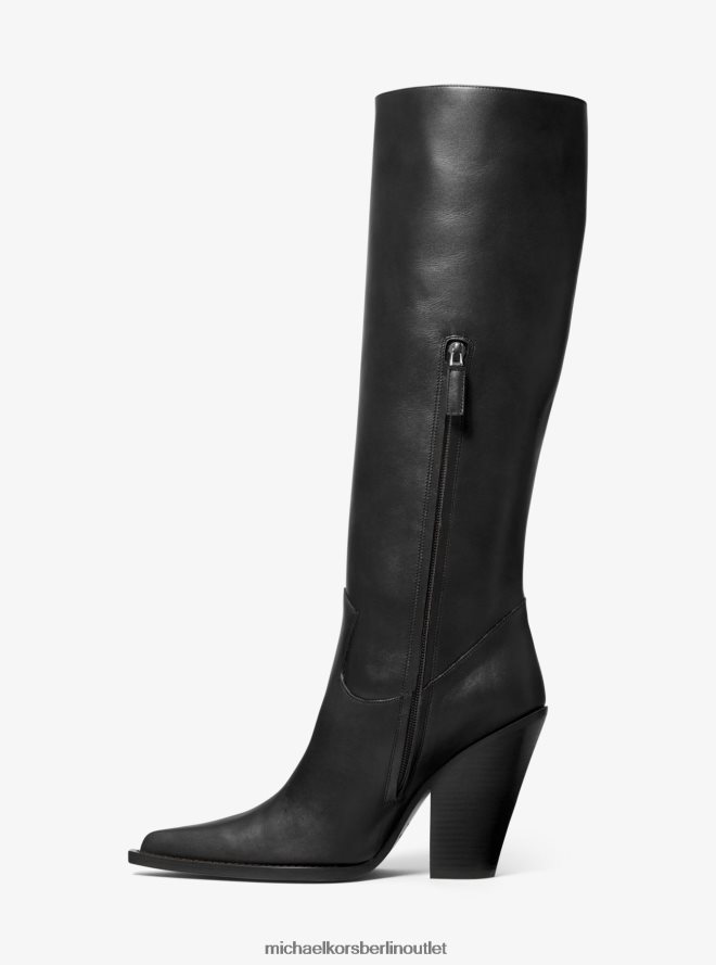 Schuhe de Michael Kors Frauen Kollektion Gwen Lederstiefel Schwarz 404V222172