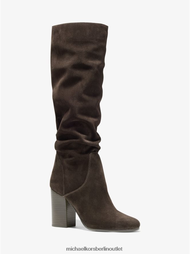 Schuhe de Michael Kors Frauen Leigh-Wildlederstiefel Schokolade 404V222124