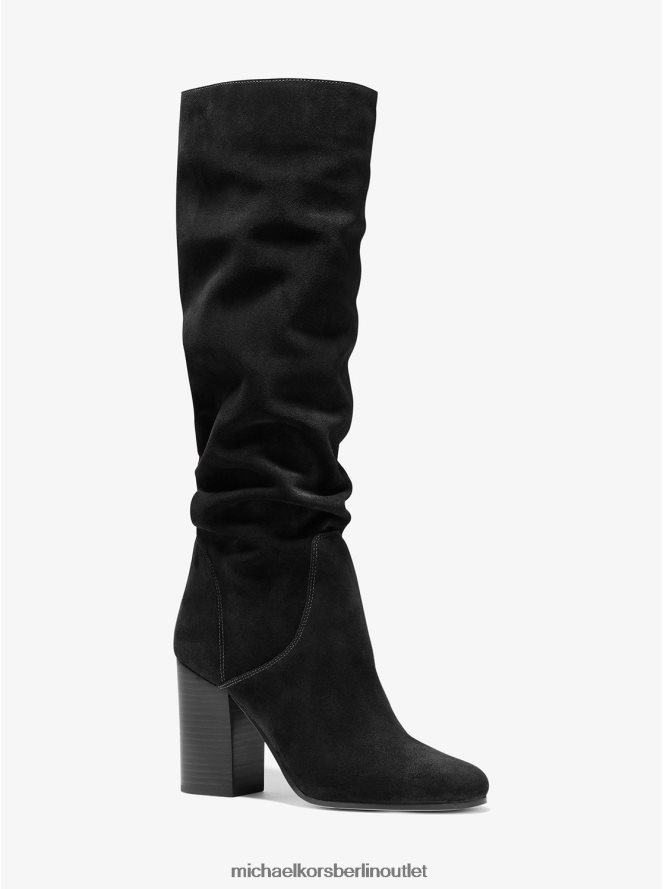 Schuhe de Michael Kors Frauen Leigh-Wildlederstiefel Schwarz 404V222125