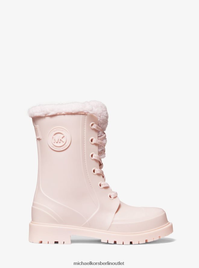 Schuhe de Michael Kors Frauen Montaigne-Regenstiefel aus PVC mit Kunstfellfutter zartes Rosa 404V222150