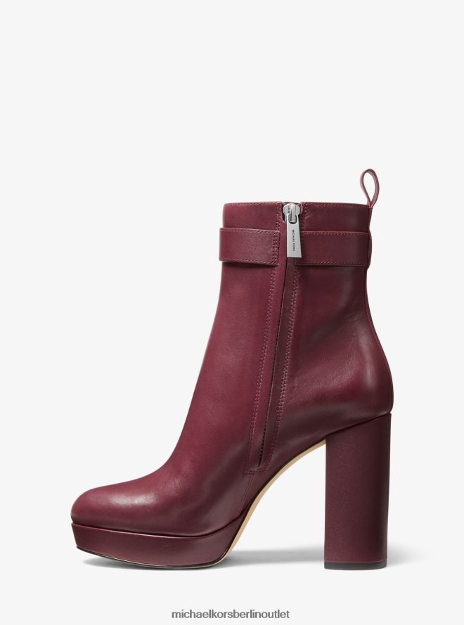 Schuhe de Michael Kors Frauen Parker-Plateaustiefel aus Leder Merlot 404V222091