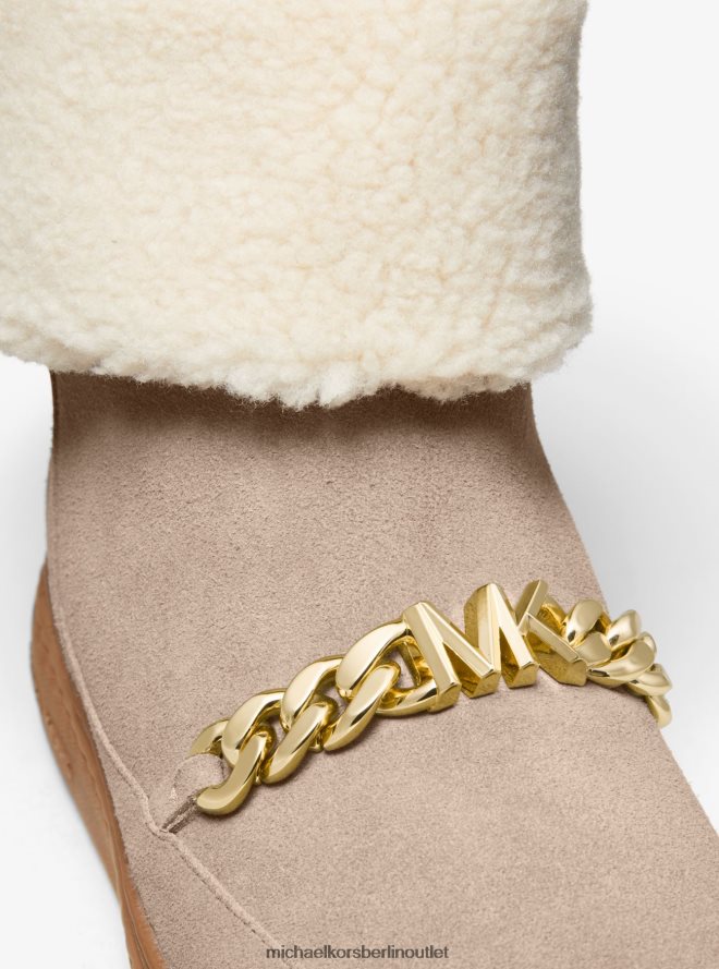 Schuhe de Michael Kors Frauen Verzierter Chapman-Stiefel aus Wildlederimitat und Lammfellimitat Birke 404V222192