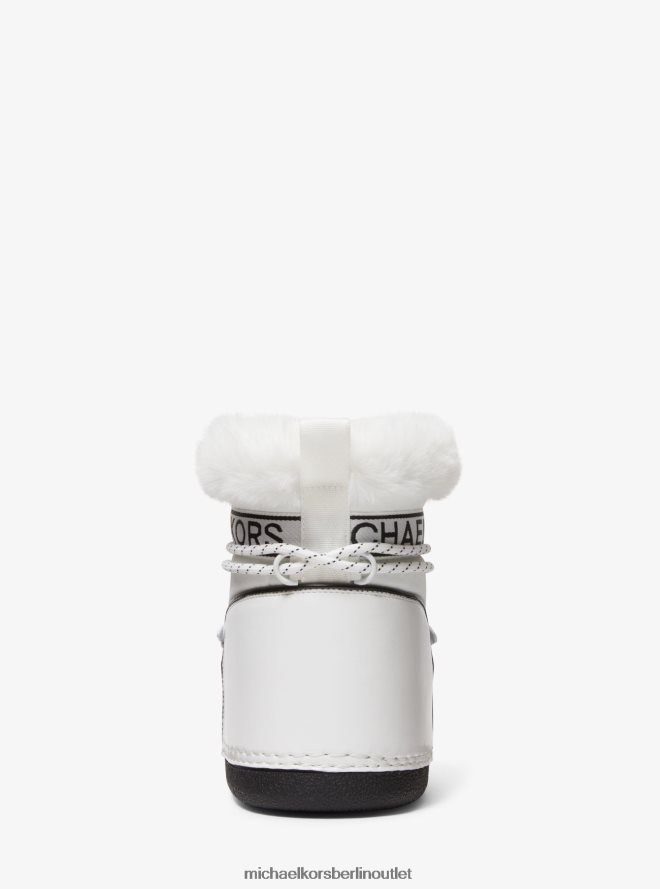 Schuhe de Michael Kors Frauen Zelda-Nylon-Schneestiefel Optik weiß/schwarz 404V222111