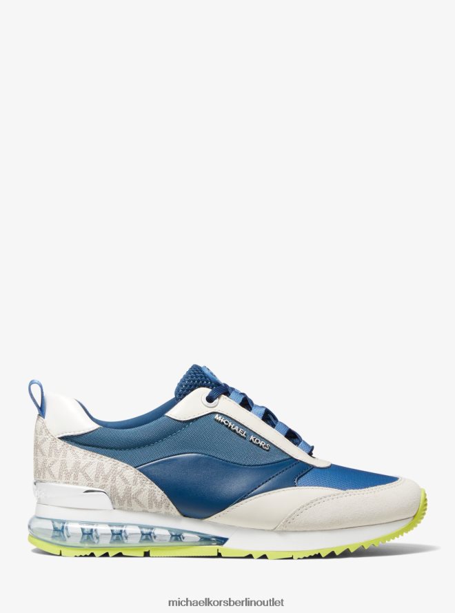 Schuhe de Michael Kors Frauen Allie Stride, extremer Mixed-Media-Trainer Flussblau 404V221800