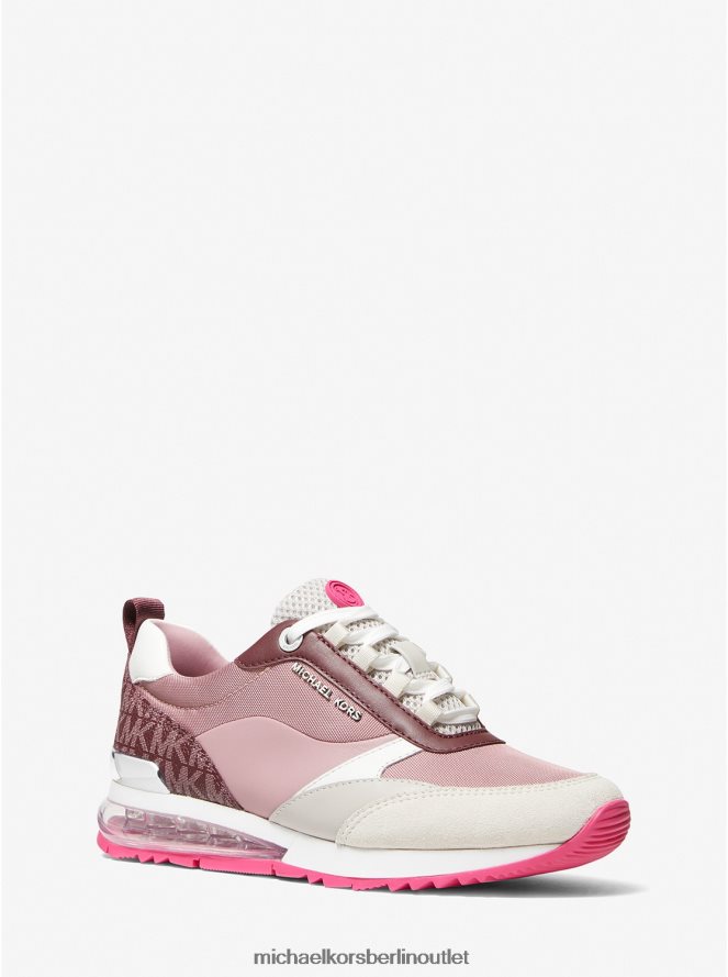 Schuhe de Michael Kors Frauen Allie Stride, extremer Mixed-Media-Trainer Königsrosa 404V221803