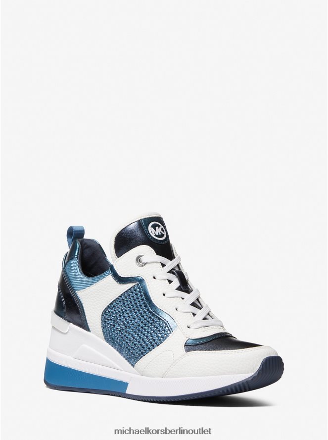 Schuhe de Michael Kors Frauen Crista-Sneaker aus Kunstleder mit Verzierung Bergblau 404V221802