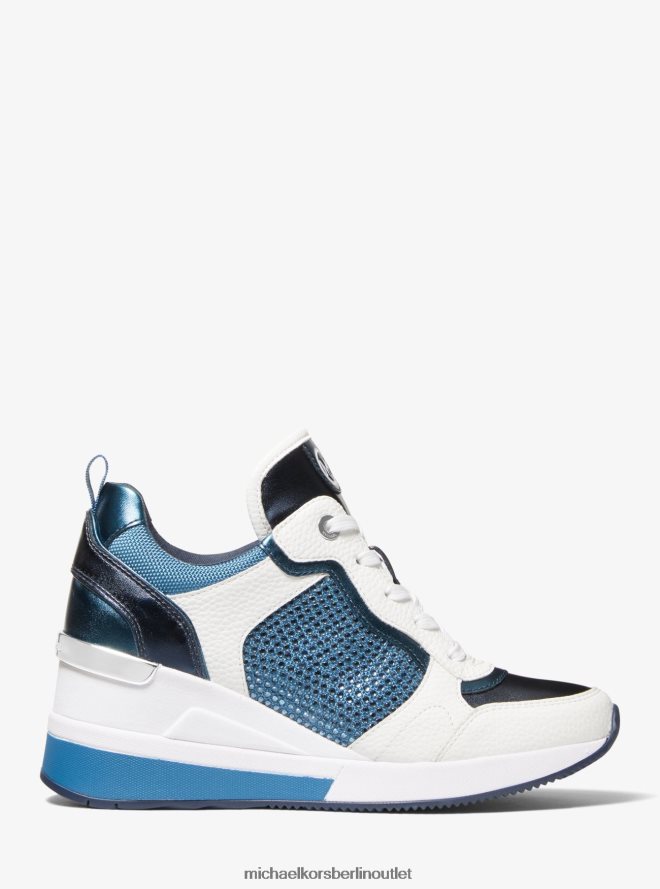 Schuhe de Michael Kors Frauen Crista-Sneaker aus Kunstleder mit Verzierung Bergblau 404V221802