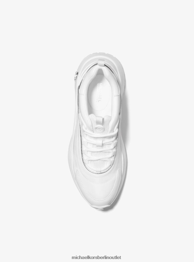 Schuhe de Michael Kors Frauen Dara Nylon-Gabardine-Sneaker Optik weiß 404V221778