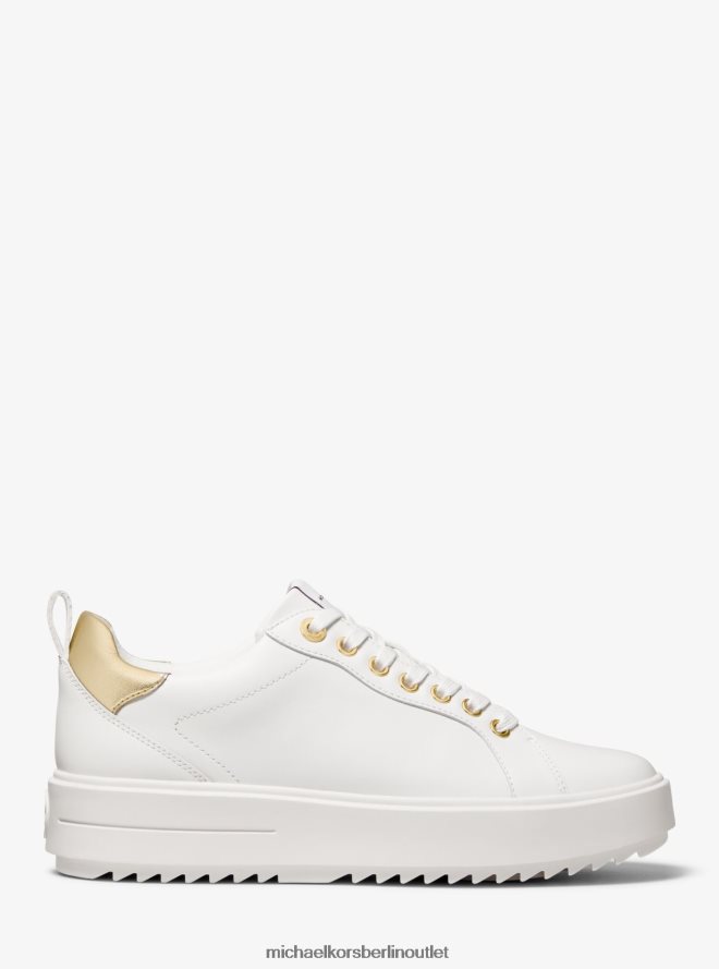 Schuhe de Michael Kors Frauen Emmett-Ledersneaker Optik weiß 404V221703