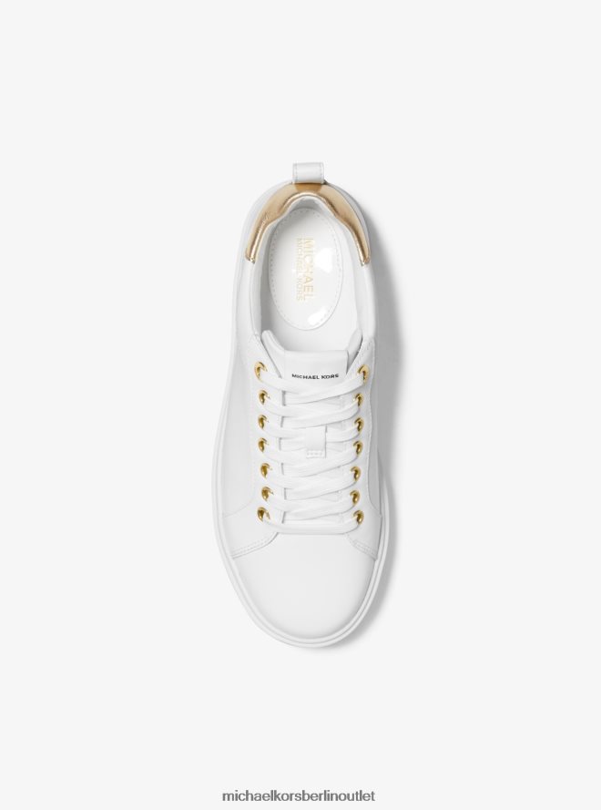 Schuhe de Michael Kors Frauen Emmett-Ledersneaker Optik weiß 404V221703