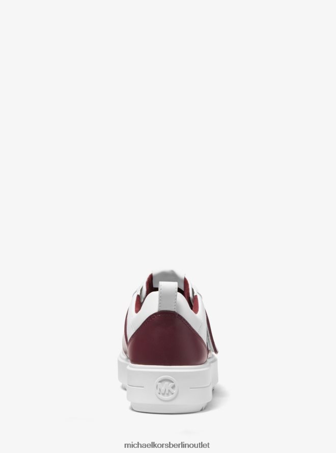 Schuhe de Michael Kors Frauen Emmett zweifarbiger Ledersneaker mit Logoverzierung Merlot 404V221798