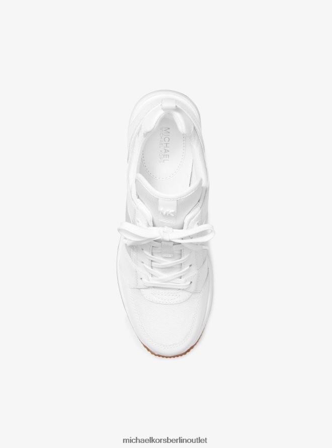 Schuhe de Michael Kors Frauen Georgia-Sneaker aus Leder und Canvas Optik weiß 404V221785