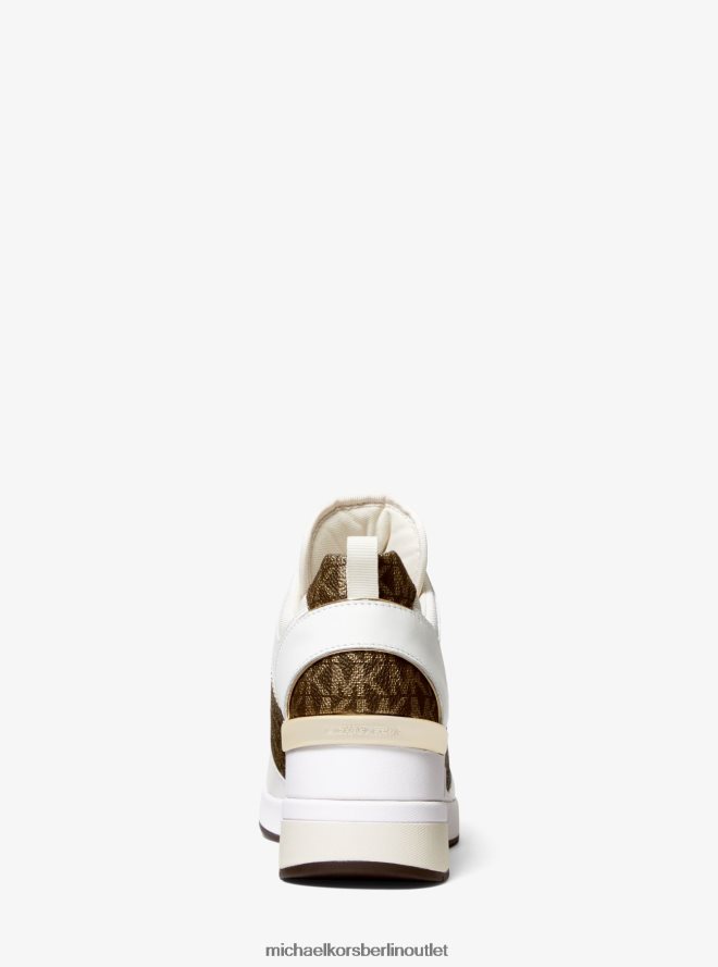 Schuhe de Michael Kors Frauen Georgia-Sneaker aus Metallic-Logo und Leder opwht multi 404V221761