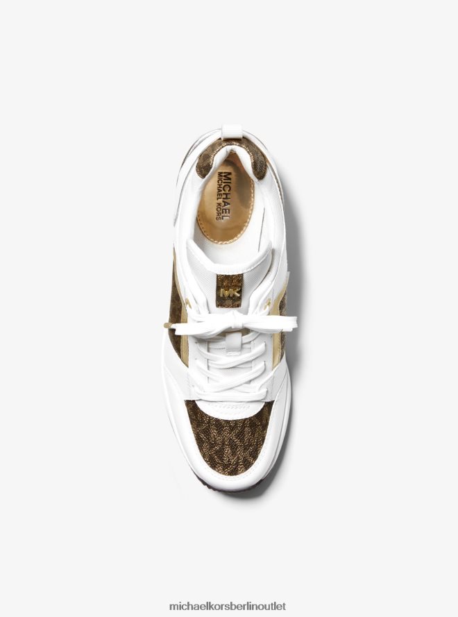 Schuhe de Michael Kors Frauen Georgia-Sneaker aus Metallic-Logo und Leder opwht multi 404V221761