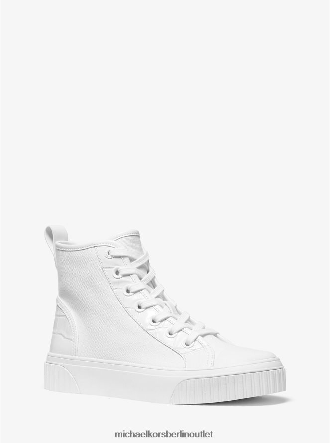 Schuhe de Michael Kors Frauen Gertie High-Top-Sneaker aus Canvas Optik weiß 404V221729