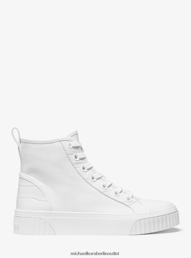 Schuhe de Michael Kors Frauen Gertie High-Top-Sneaker aus Canvas Optik weiß 404V221729