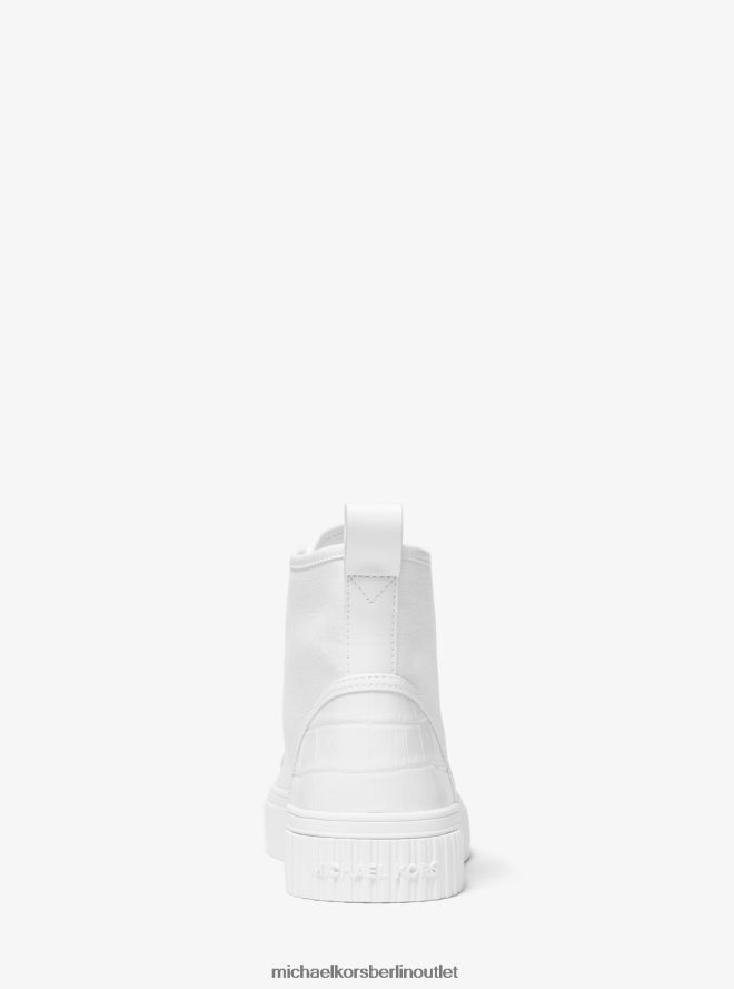 Schuhe de Michael Kors Frauen Gertie High-Top-Sneaker aus Canvas Optik weiß 404V221729