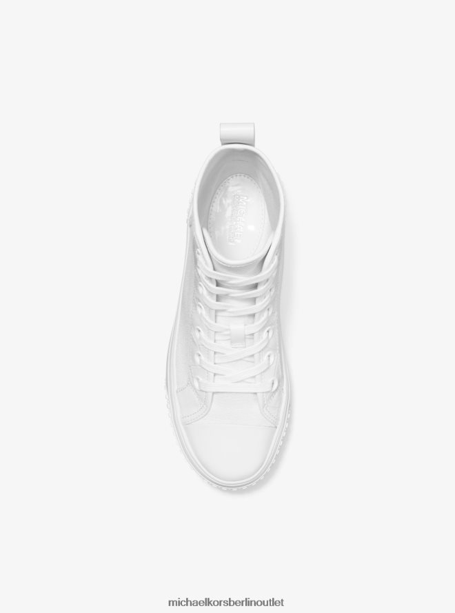 Schuhe de Michael Kors Frauen Gertie High-Top-Sneaker aus Canvas Optik weiß 404V221729