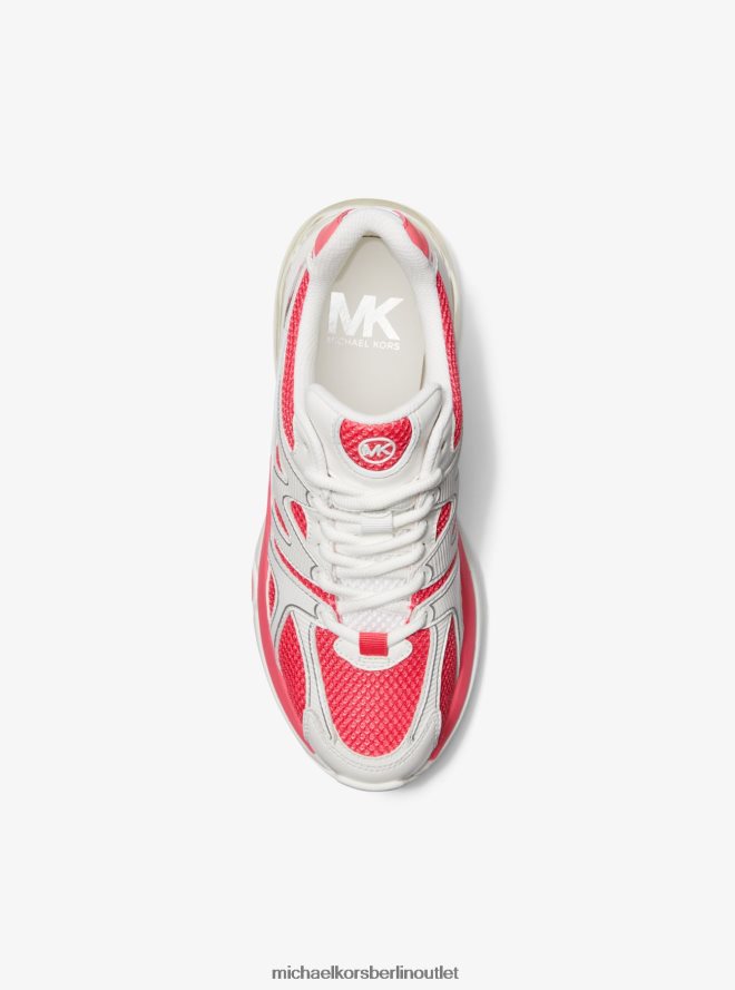 Schuhe de Michael Kors Frauen Kit Extreme Mesh- und Ledertrainer Geranie multi 404V221775
