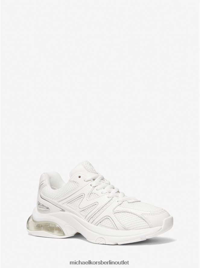 Schuhe de Michael Kors Frauen Kit Extreme Mesh- und Ledertrainer Optik weiß 404V221777