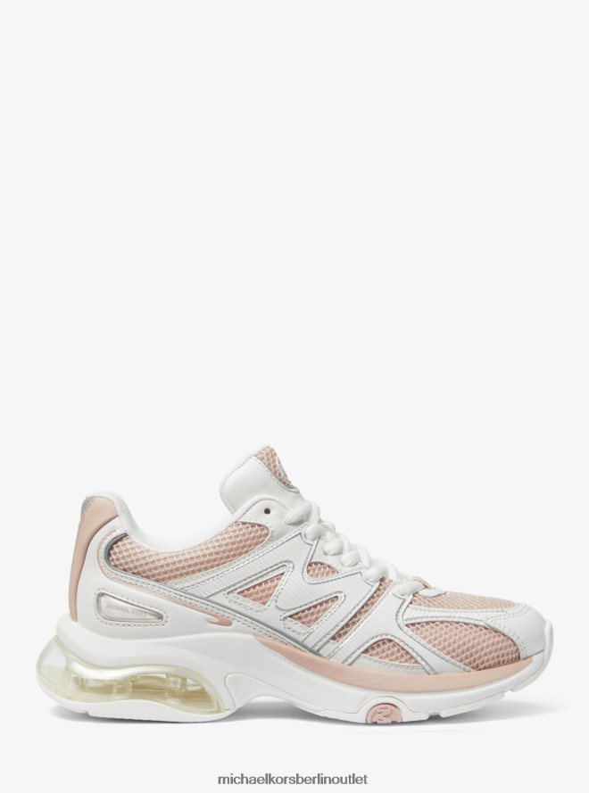 Schuhe de Michael Kors Frauen Kit Extreme Mesh- und Ledertrainer rosa multi 404V221776