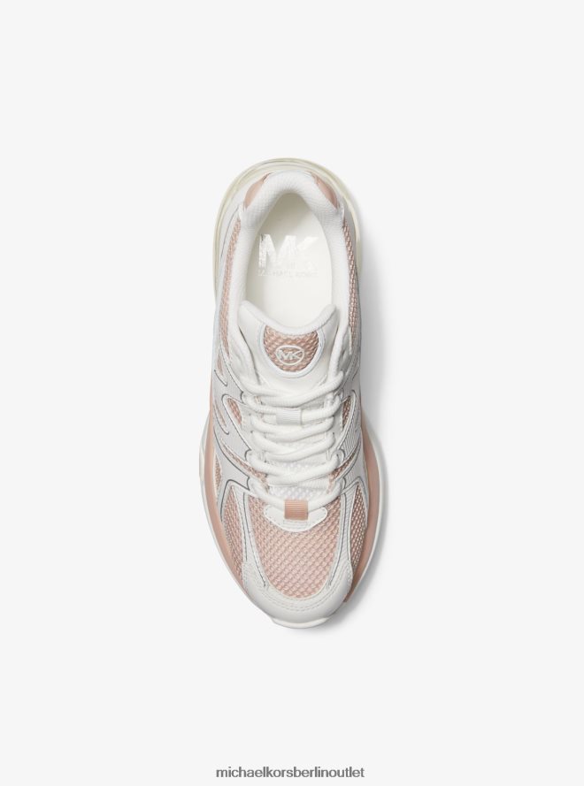 Schuhe de Michael Kors Frauen Kit Extreme Mesh- und Ledertrainer rosa multi 404V221776