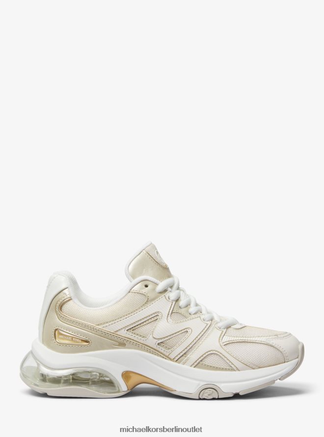 Schuhe de Michael Kors Frauen Kit Extreme Metallic-Leder- und Mesh-Trainer pl gld multi 404V221779