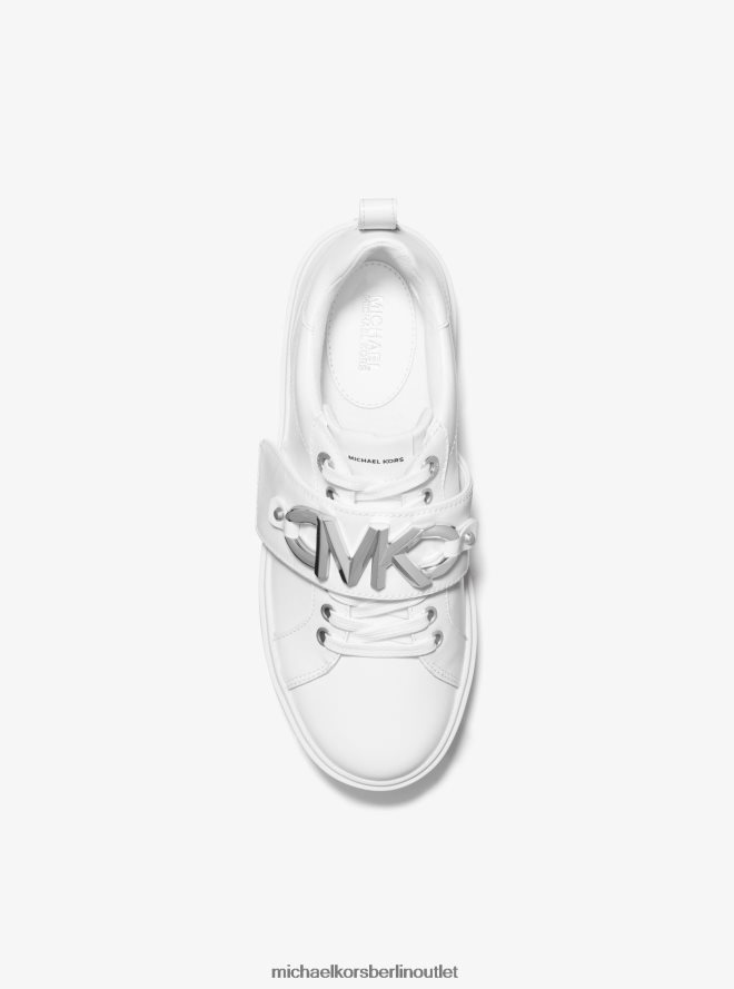 Schuhe de Michael Kors Frauen Ledersneaker mit Emmett-Logoverzierung Optik weiß 404V221770