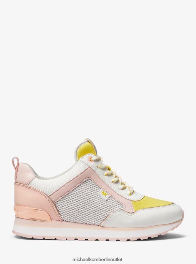 Schuhe de Michael Kors Frauen Maddy-Farbblock-Mixed-Media-Sneaker Optik weiß 404V221728