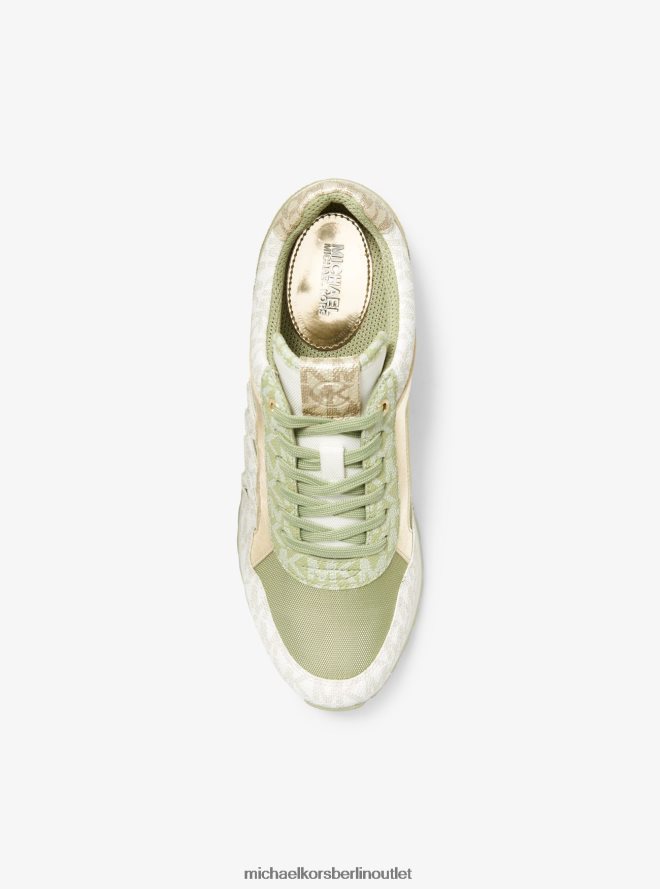 Schuhe de Michael Kors Frauen Maddy-Sneaker mit zweifarbigem Logo und Mesh Es ist sage mlti 404V221818