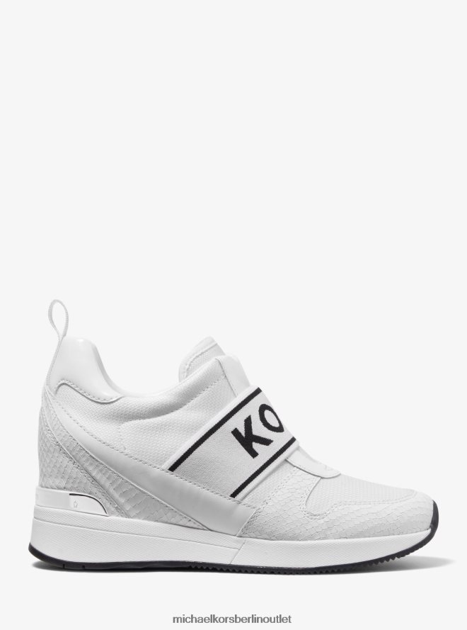 Schuhe de Michael Kors Frauen Maven Mixed-Media-Slip-on-Sneaker Optik weiß 404V221727