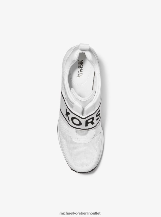 Schuhe de Michael Kors Frauen Maven Mixed-Media-Slip-on-Sneaker Optik weiß 404V221727