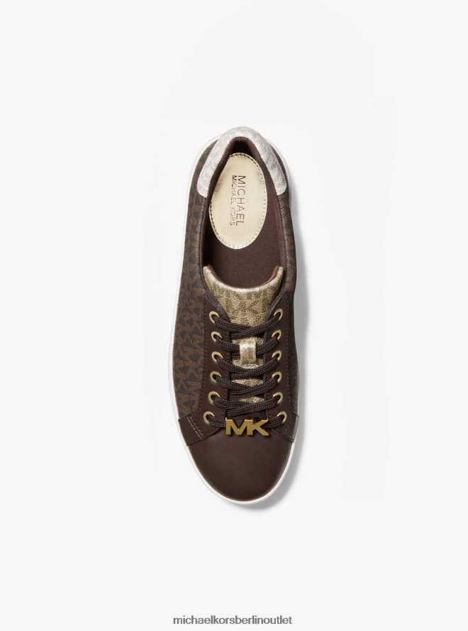 Schuhe de Michael Kors Frauen Mohnfarbener Logo-Sneaker im Farbblockdesign braun 404V221812