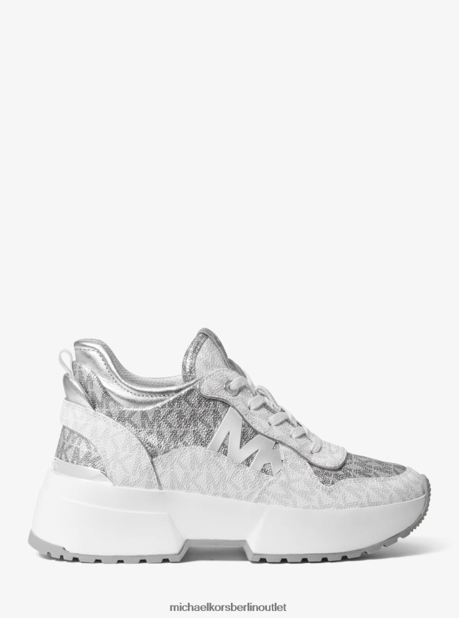 Schuhe de Michael Kors Frauen Muse-Sneaker mit Metallic-Logo Silber-Multi 404V221816