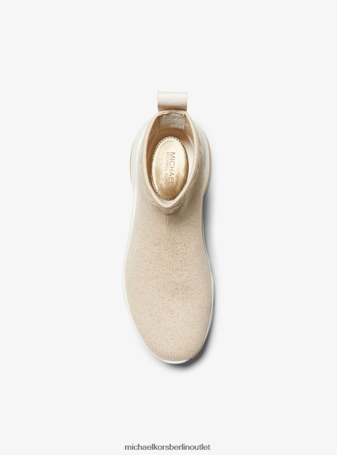 Schuhe de Michael Kors Frauen Olympia Extreme Metallic-Stretch-Strick-Sneaker pl gld multi 404V221742