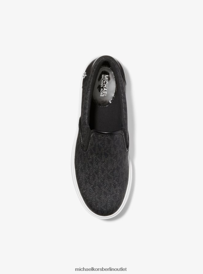 Schuhe de Michael Kors Frauen Slip-on-Sneaker mit Emmett-Logo Schwarz 404V221717