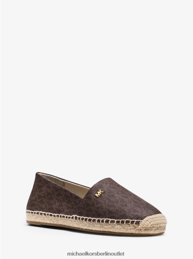 Schuhe de Michael Kors Frauen Espadrille zum Hineinschlüpfen mit Kendrick-Logo braun 404V222224