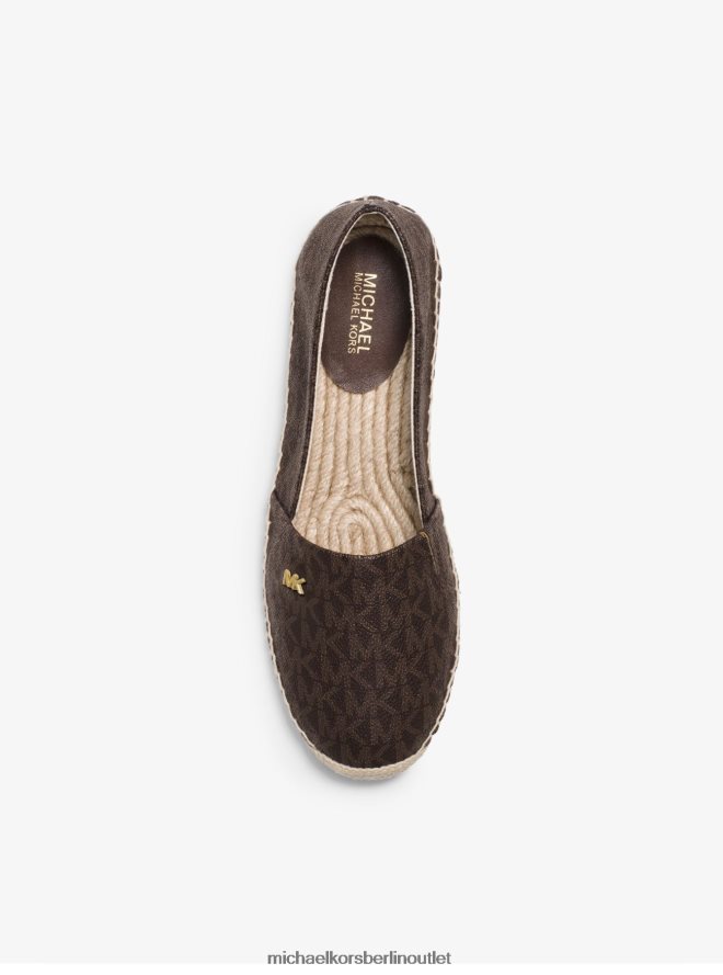 Schuhe de Michael Kors Frauen Espadrille zum Hineinschlüpfen mit Kendrick-Logo braun 404V222224