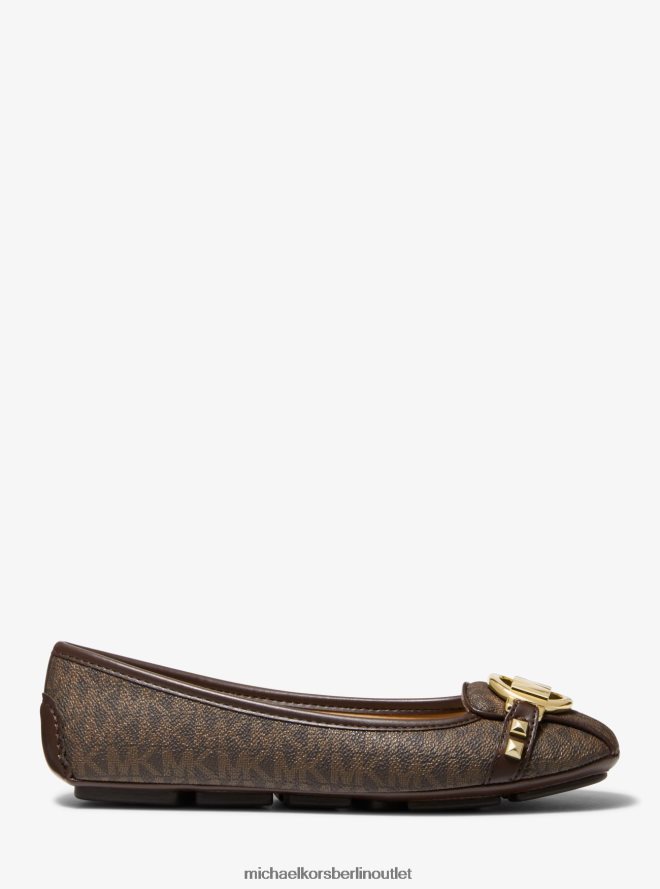 Schuhe de Michael Kors Frauen Fulton-Mokassin mit Nietenlogo braun 404V222264